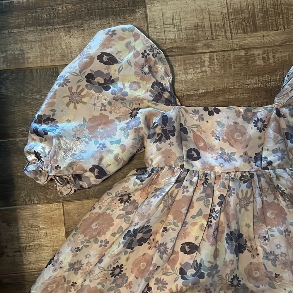 STORIA purple/ pink floral baby doll dress- medium - Picture 2 of 4